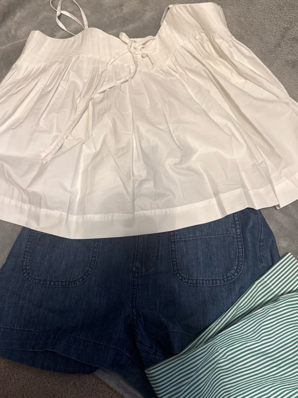 White Cotton Tie-Front Skirt